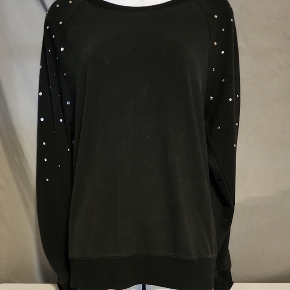 Michael Kors Tops - Michael Kors Oversized Black Embellished Sweatshirt